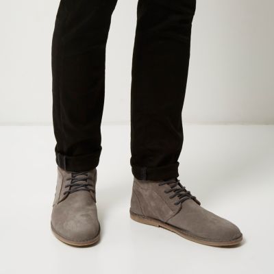Grey suede chukka boots
